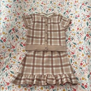 Kids Tan Plaid Matching Set